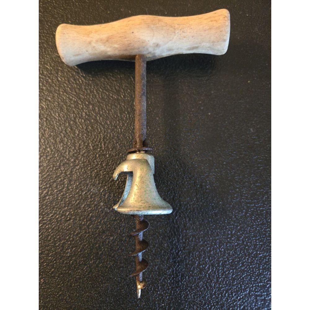 Vintage  Corkscrew ‎ Wood Handle  Wine Bottle Opener  Made In Italy
